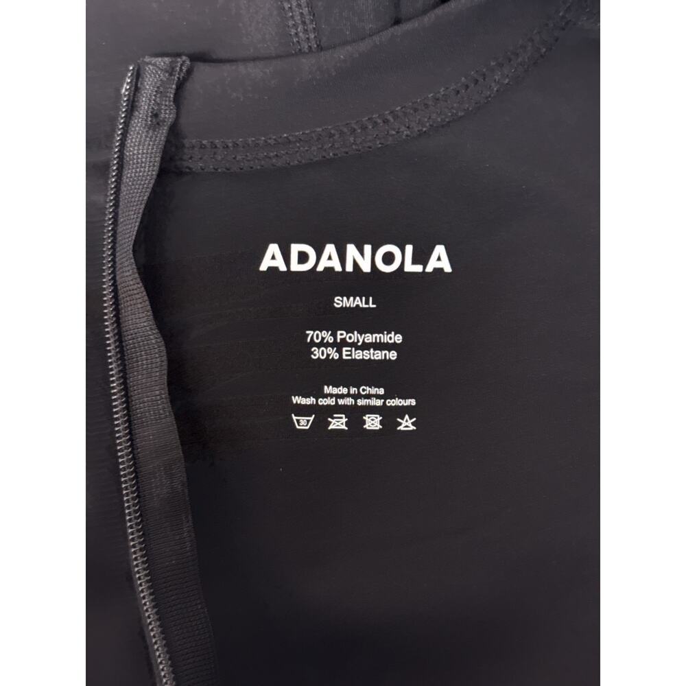 Adanola Unitard Jumpsuit Small Womens Black Long Sleeve Thumbholes - Picture 8 of 9